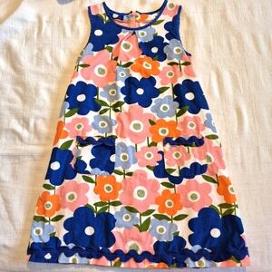 Mini Boden girls 11-12 years floral lined corduroy pinnafore EUC